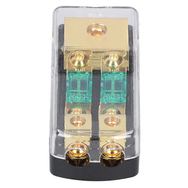 1 Inn 2 Ut 0/4 AWG til 4/8 AWG Audio Power Sikringsholder med Gjennomsiktig Lokk for Bil Lastebil Båt RV