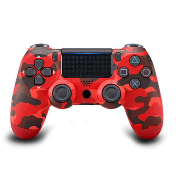 BE-PS4 Seksakset Dual Vibration Bluetooth Trådløs Controller Camouflage Rød