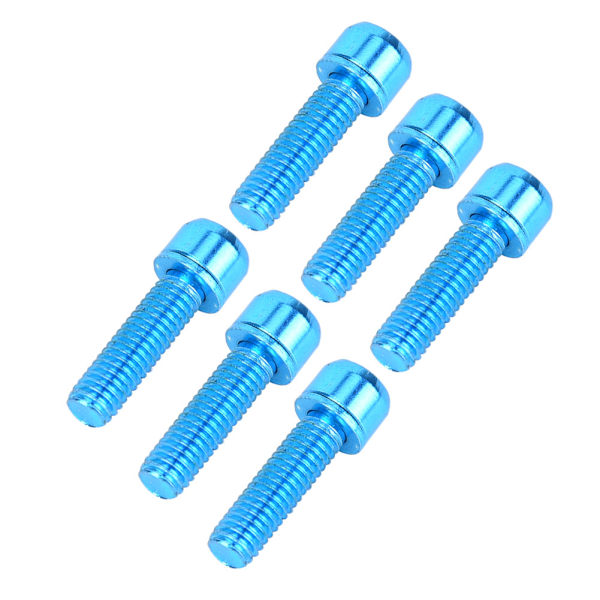 6 st M5x25mm Titanlegering Cykel Flaskhållare Fäste Bult Cykel Tillbehör (blå)