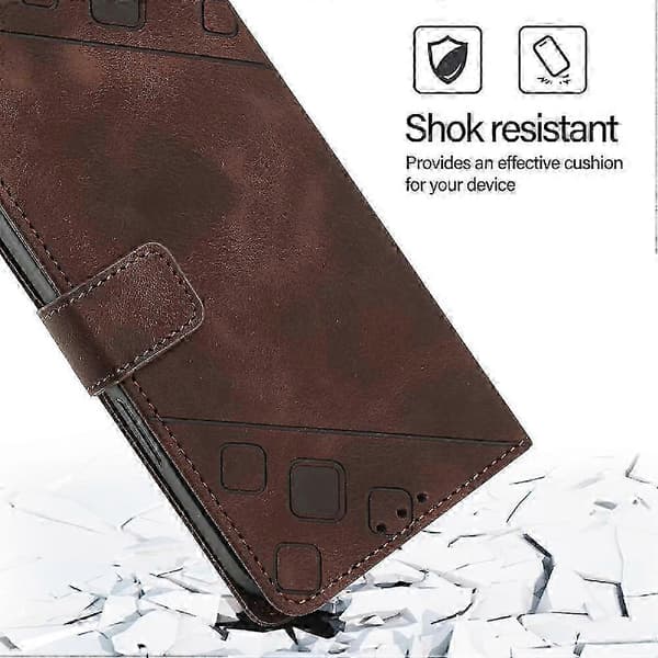Samsung Galaxy S25 FE Plånboksfodral med magnetisk stängning, PU-läder, 3 kortfack, stativ, stötsäker brown