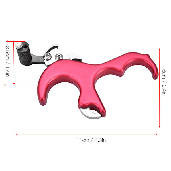 Bueskydningsudløsningshjælpemidler 3-fingers greb Tommel Caliper Trigger til Compound Bow Tilbehør (Rød)