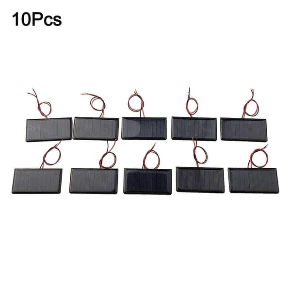Lille solpanel 5V 60mA polykrystal med kabel til gør-det-selv-projekter camping vandring 0.3W sort