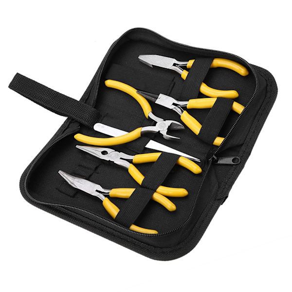 5-pack Professionella Smyckestänger Verktygssats Rund Böjd Näs Tång Pärltillverkning DIY