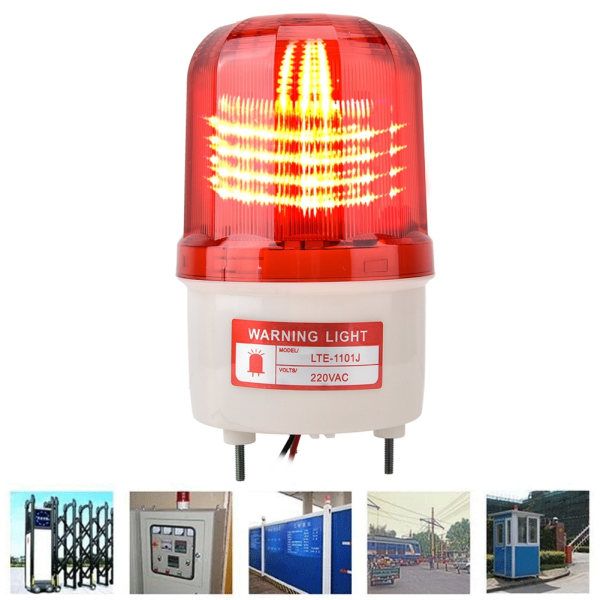 5W Roterande LED-ljus Trafikkonstruktion Nödvarningslampa med summer (AC220V)//+