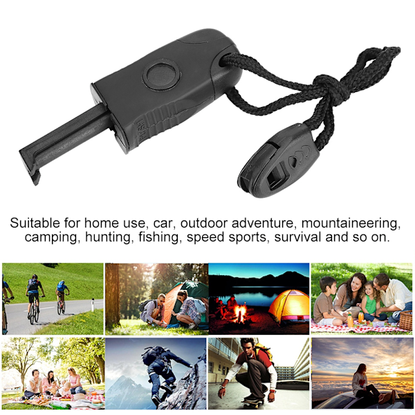 Magnesium Flint Sten Firestarter Tændrør Nød Outdoor Overlevelse Camping Sort