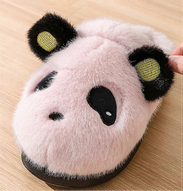Panda Hjemmesko Dame Hjemmesko Plysdyr Hjemmesko Varme og bløde hjemmesko til indendørs/udendørs Pink EU36-37