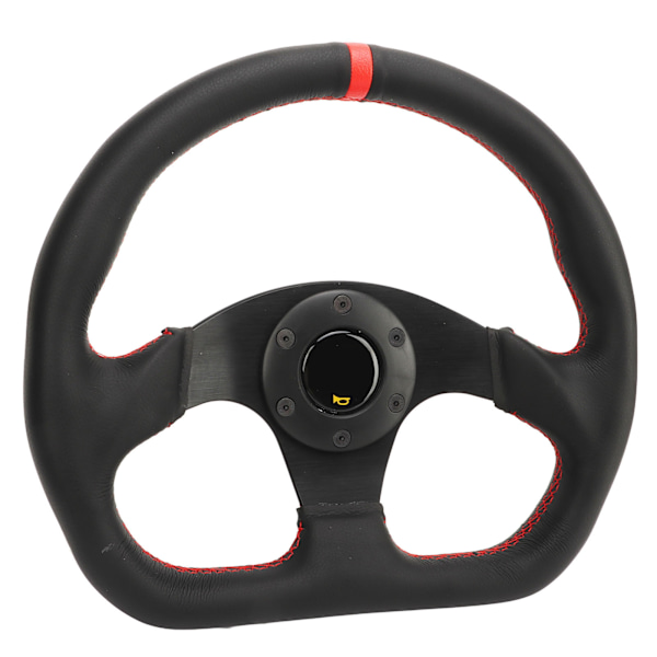 Rattratt D-typ Sport-Ratthjul Svart Ram Läder Universal Passform Drifting Ratthjul Ersättning
