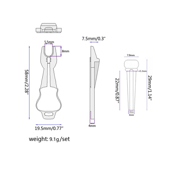 Gitarrbryggstift 6 st ändstift akustisk gitarr 6 strängar spikstift reservdelar[BEMS]