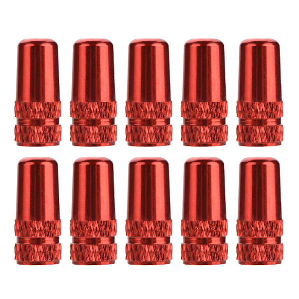 10Pcs Bike Bicycle Aluminum Alloy Tire French Valve Protective Stem Cap(Red)