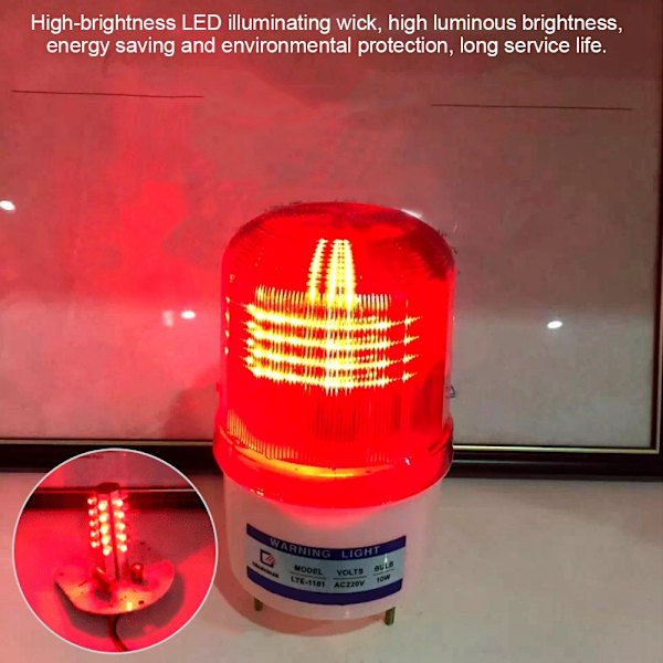 5W Roterende LED-lys Trafik Byggearbejde Nødsignallampe med Buzzer (AC220V)