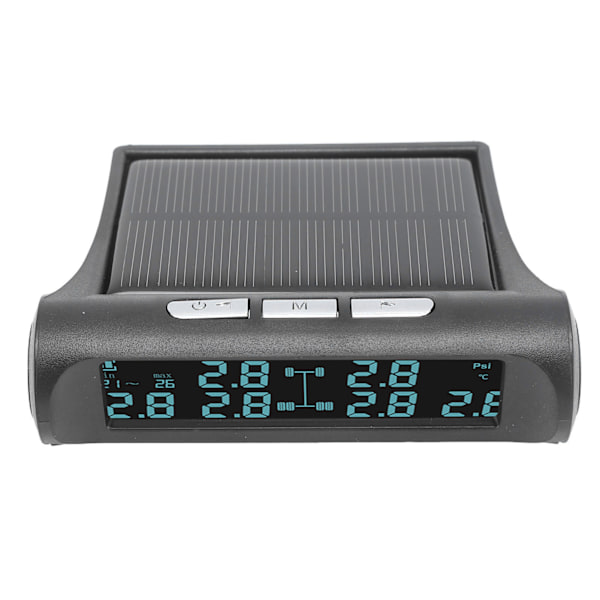 Trådlös solenergi TPMS LCD-skärm 6-sensor däcktrycksövervakningssystem IP68 vattentät monitor för husbilsvagnar skåpbil SUV pickupbuss