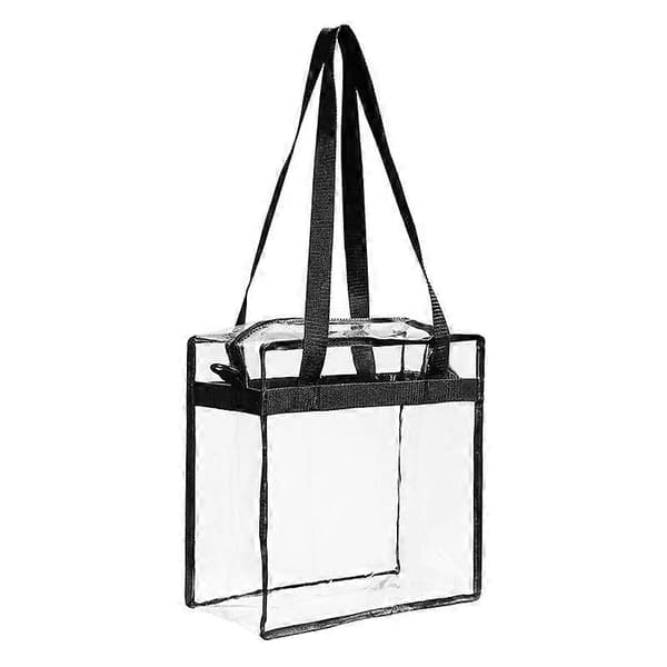 Gennemsigtig taske med lynlås, sort, 32 cm * 13 cm * 32 cm