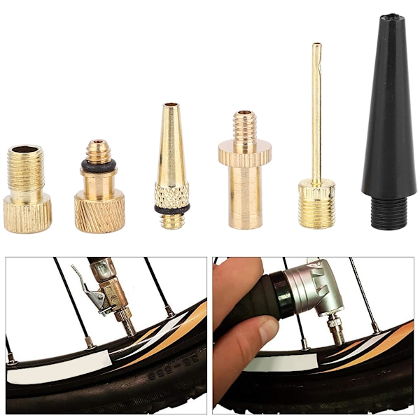 15 stk Cykelpumpe Luftventil Konverter Cykel Kobber Ventiler Adapter DV SV AV Kit