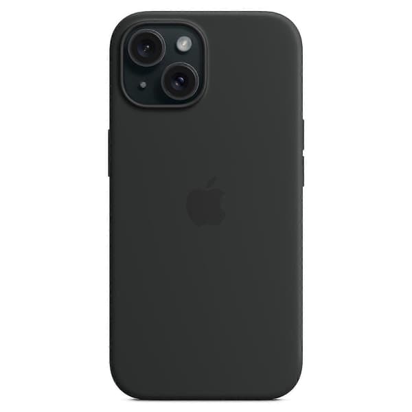 【BEMS】Etui kompatibelt med iPhone 15 kompatibelt med MagSafe Ridsefast silikoneetui - Rød Sort Black Compatible with iPhone 15