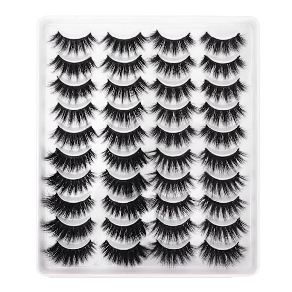 20 Pairs Mixed 6D False Eyelashes Thick and Wispy High Imitation Chemical Fiber Fake Lashes