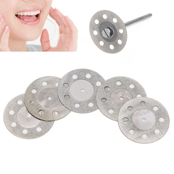 TIMH 5 stk Dental Diamond Disc Dobbeltsidet monteret tynde diamantskiver til tandskæring (9 # )