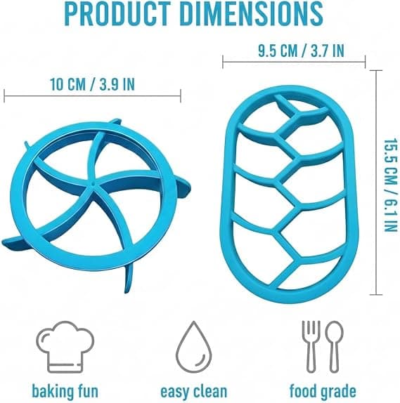 Sett med 2 kakeformer, brødstempelsett, bakverkform, kakeform for DIY-baking (himmelblå)