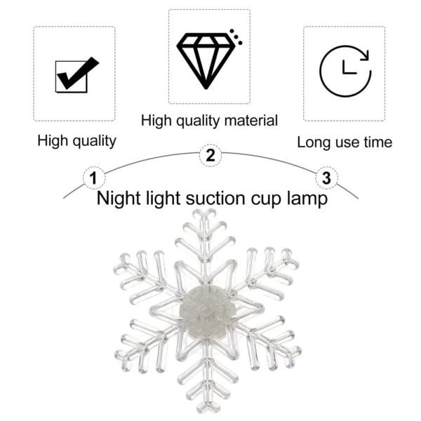5 STK Snøfnuggvinduslys med sugekopp Fargerike LED Snøfnugglys til julefest Vindusveggdekorasjon/