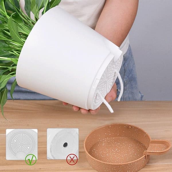 5-pakning Selvvanende Potte / Selv-vanning / Blomstervanner Hvit White 5-Pack