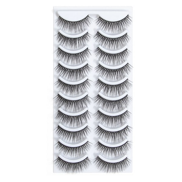 10 par selvklæbende øjenvipper Letvægts fleksibelt fibermateriale Genanvendeligt Attraktive dekorative kunstige øjenvipper