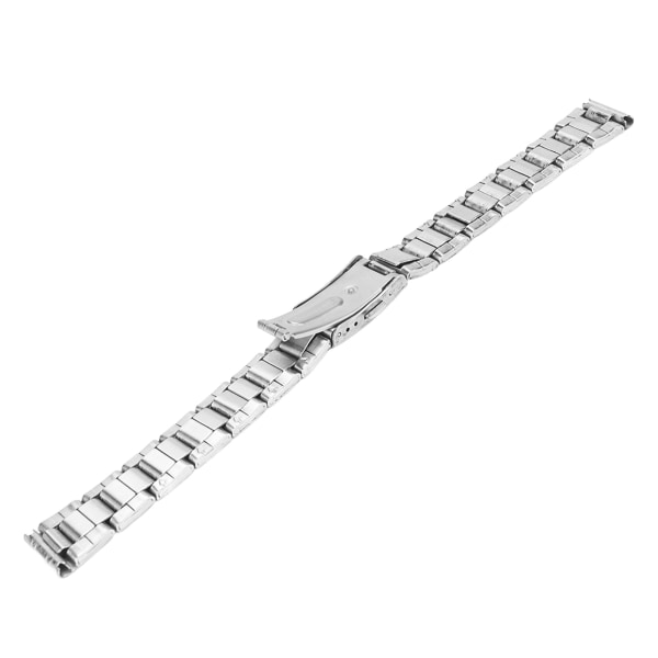 Klockarmband i metall Quick Release Utbyggnadsspänne Dubbelknapp Watch i rostfritt stål för män Kvinnor Silver 14 mm/0.55in-+