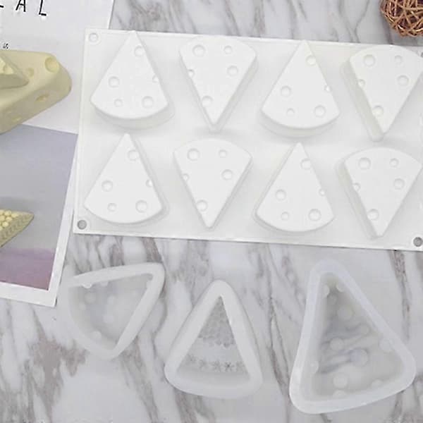 8-gitter ostemousseform silikone bageform DIY sæbe aromaterapi lysform (BPA-fri, FDA-godkendt)