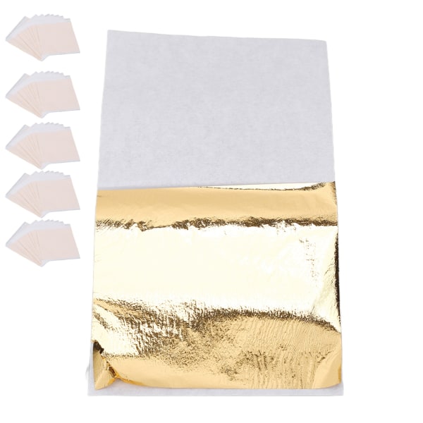 5 poser Artistic Gold Leaf Sheets Multipurpose Metallic Imiter Gold Folie ark for kunst Forgylling Håndverk ++/