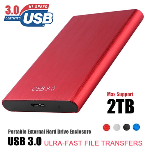 USB 3.0 til 2,5 tommers SATA harddisker med USB 3.0 datakabel