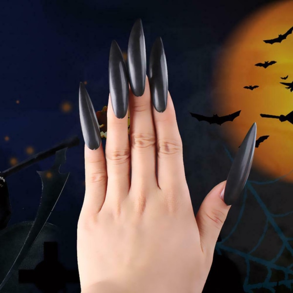 10 stk Halloween Hexe Falske Negletips Zombie Cosplay Fuld Dækning Stiletto Negle Kunstige Negle