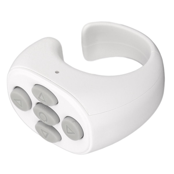 Bluetooth Fjernbetjening Multifunktionel Ring Design Trådløs Telefon Selfie Lukker til Hjem Hvid
