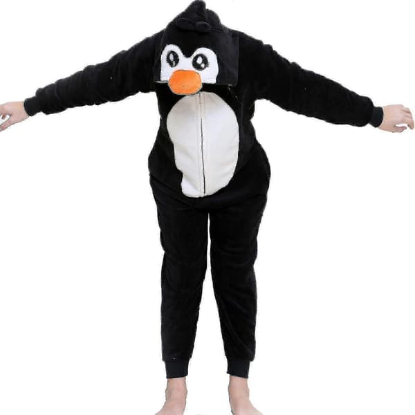 Børn Unisex Superblød Fleece Pingvin-heldragt - God 7-8 Years