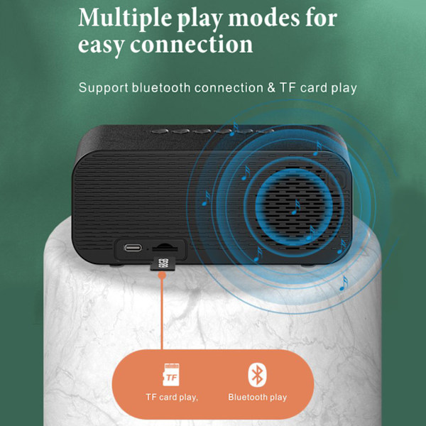 Digital Radioväckarklocka Bluetooth-högtalare Klocka med Tid och Alarm LED-display och Spegel Yta för Skrivbord