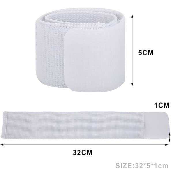 【BEMS】Fotbollsbenskydd Fast Bandagetejp Fäste Benskydd Justerbar Elastisk Sportrem (Vit)