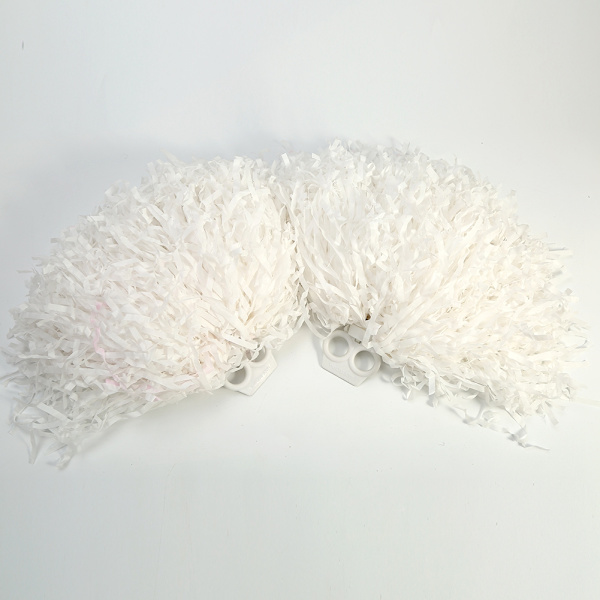 Cheerleader Pom Poms - Sæt af 2 - Hvid