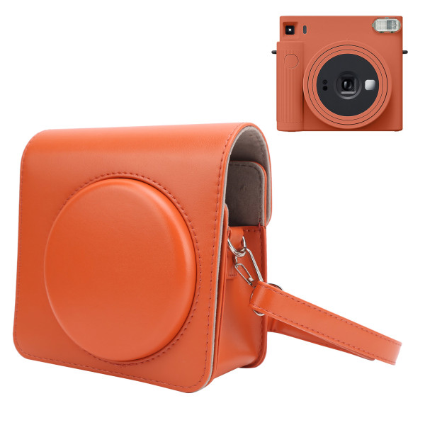 Kamerabeskyttelsesveske PU-lær skulderkameraveske Passer til Instax SQUARE SQ1Orange /