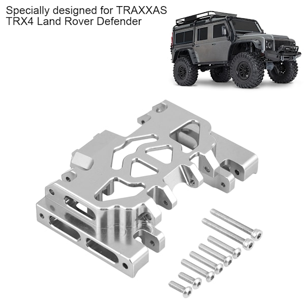 Chassis i aluminiumlegering for midtre girkasse, RC-del for TRAXXAS TRX4 Land Rover Defender (sølv)