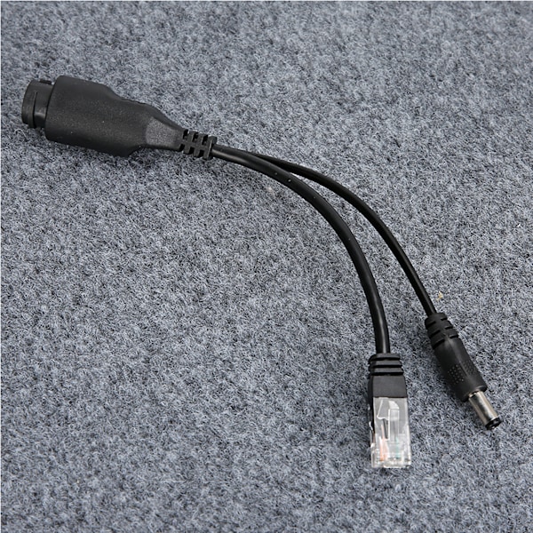 24V Vedenkestävä IP-kamera Power over Ethernet -sovitin POE-kaapelijakaja Injektori Musta