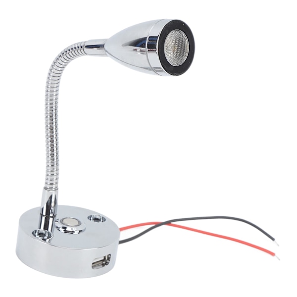 Læselampe til autocamper LED Krom Sengelampe indendørs Båd Yacht USB 3 Justerbar lysfarve Touch Lampe DC12 til 24V