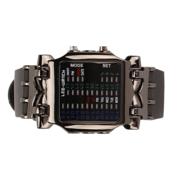 Binär watch Krabbaform Binär färgglad LED digital display Silikonrem Elektronisk watch för pojkar Herr /