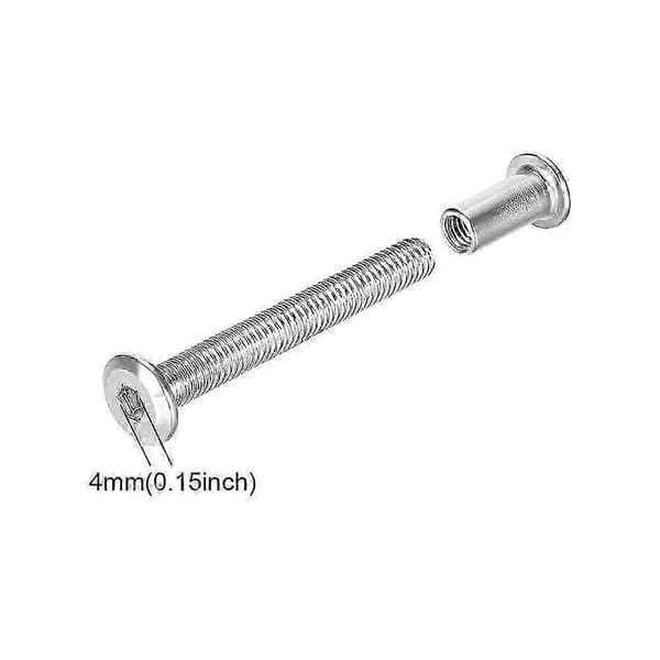Møbelkoblingsskruer 6 stk. møbelmonteringsskruer med M6-bolt 304 rustfri stålkoblingsskruer Skruebinding til montering af dør, seng, møbler