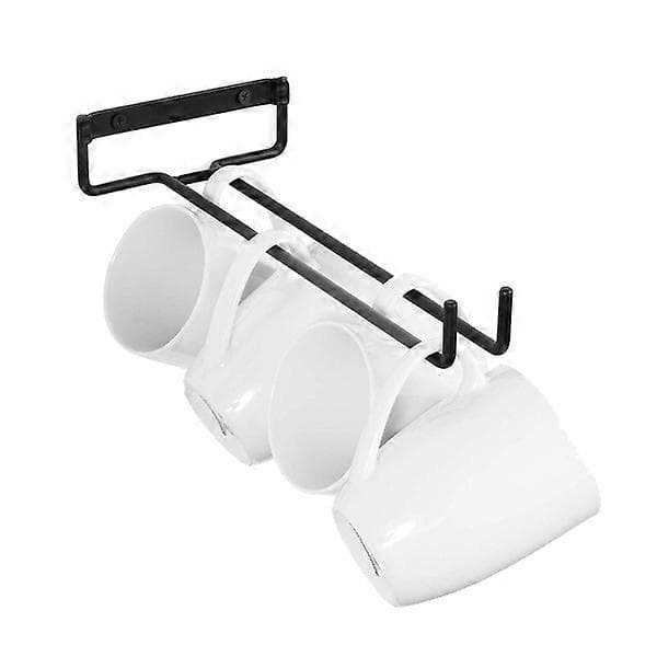 st vinglasholder, vægmonteret køkkenholder, sort, 30 cm[BEMS]