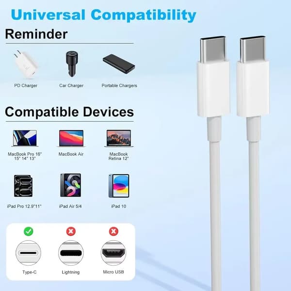 【BEMS】USB-C-kaapeli 1m – Pikalataus yhteensopiva iPhone 15/16 & Android -laitteiden kanssa