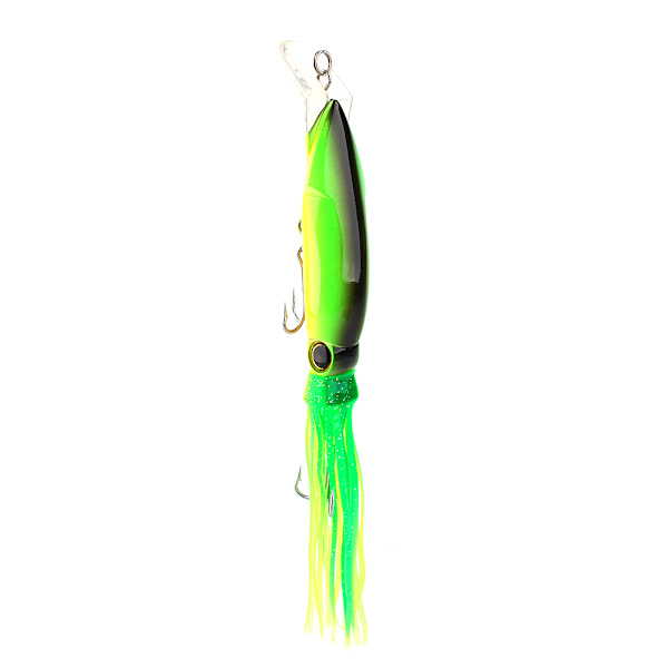 24cm/40g Fiskeagn Squid Agner Fiskebete Crankbait Fiskeutstyr Jig Treble Hook Grønn