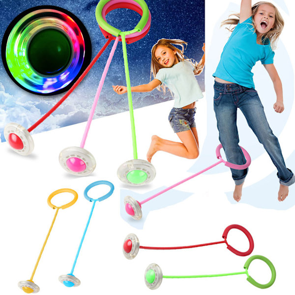 Ball for Kids Myk og komfortabel tykk ankelhoppball med fargerike blinkende hjul for gutter og jenter Blå