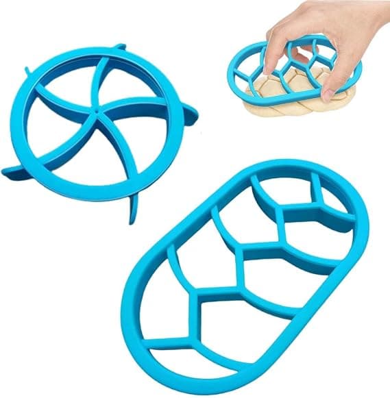 Sett med 2 kakeformer, brødstempelsett, bakverkform, kakeform for DIY-baking (himmelblå)