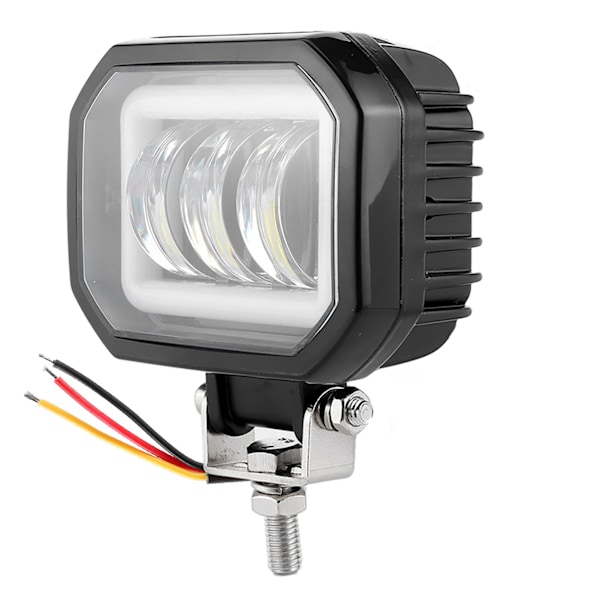 LED Work Light 3.5in 6000K 30W Waterproof Square Angel Eyes Lamp for Car ATV Boat OffRoad Vehicle(Amber Light )