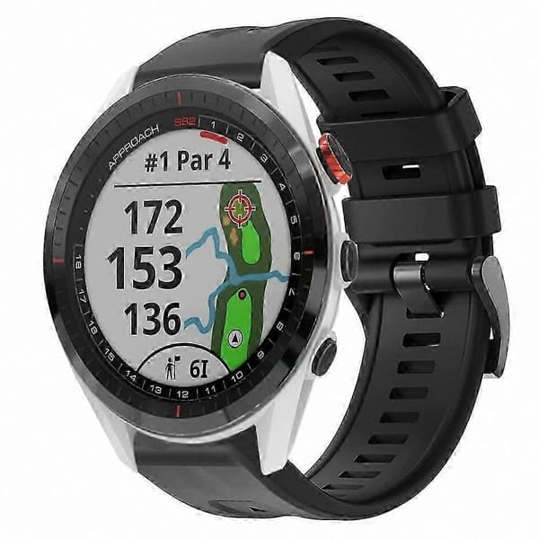 Silikone armbånd kompatibelt med Garmin Approach S62 Black