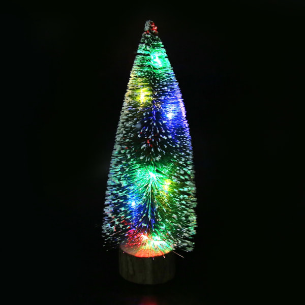 Pöytäkoneen LED-valot Mini joulukuusenkoristeet kotiin joulujuhlalahjakoriste 25cm / 9.8in värikäs valo /