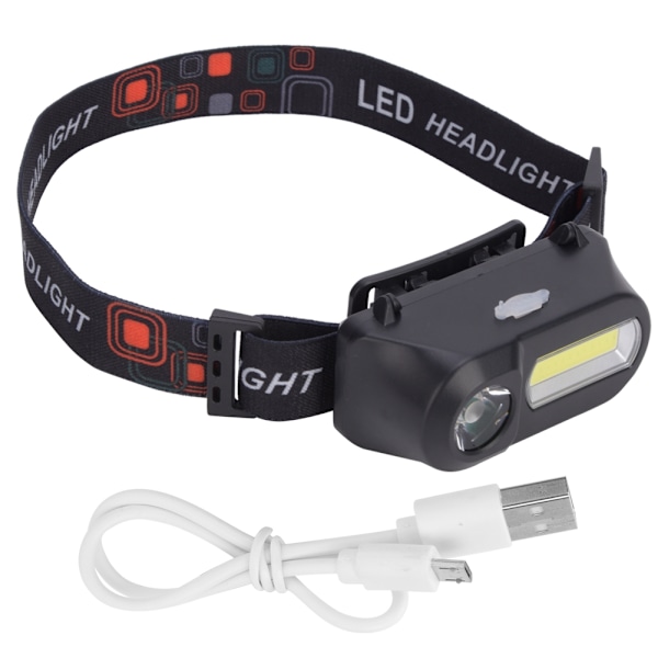 Multifunksjons USB-oppladbar hodelykt for utendørsaktiviteter