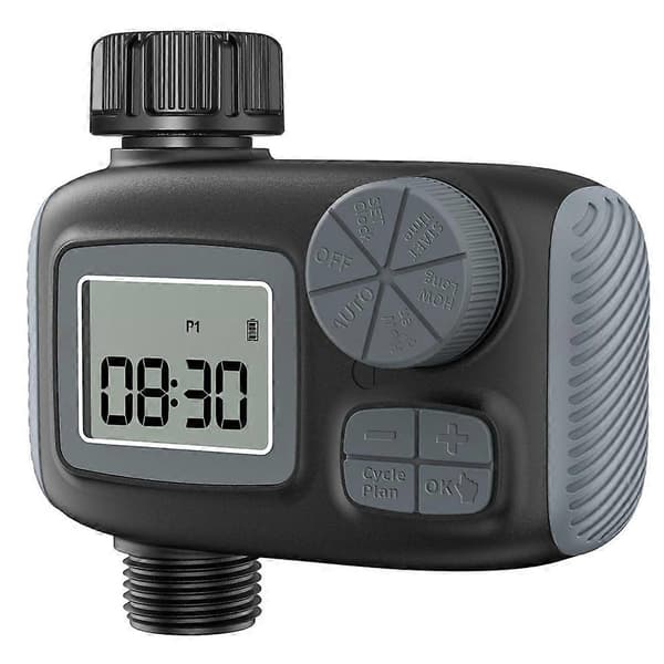 Sprinklertimer Hageslange Krantimer med regnforsinkelse/manuell/automatisk dryppvanningsfunksjon Vanningstimer Black